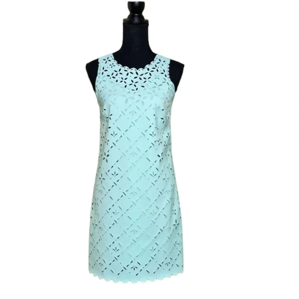 J. Crew Mint Laser Cut Shift Dress
